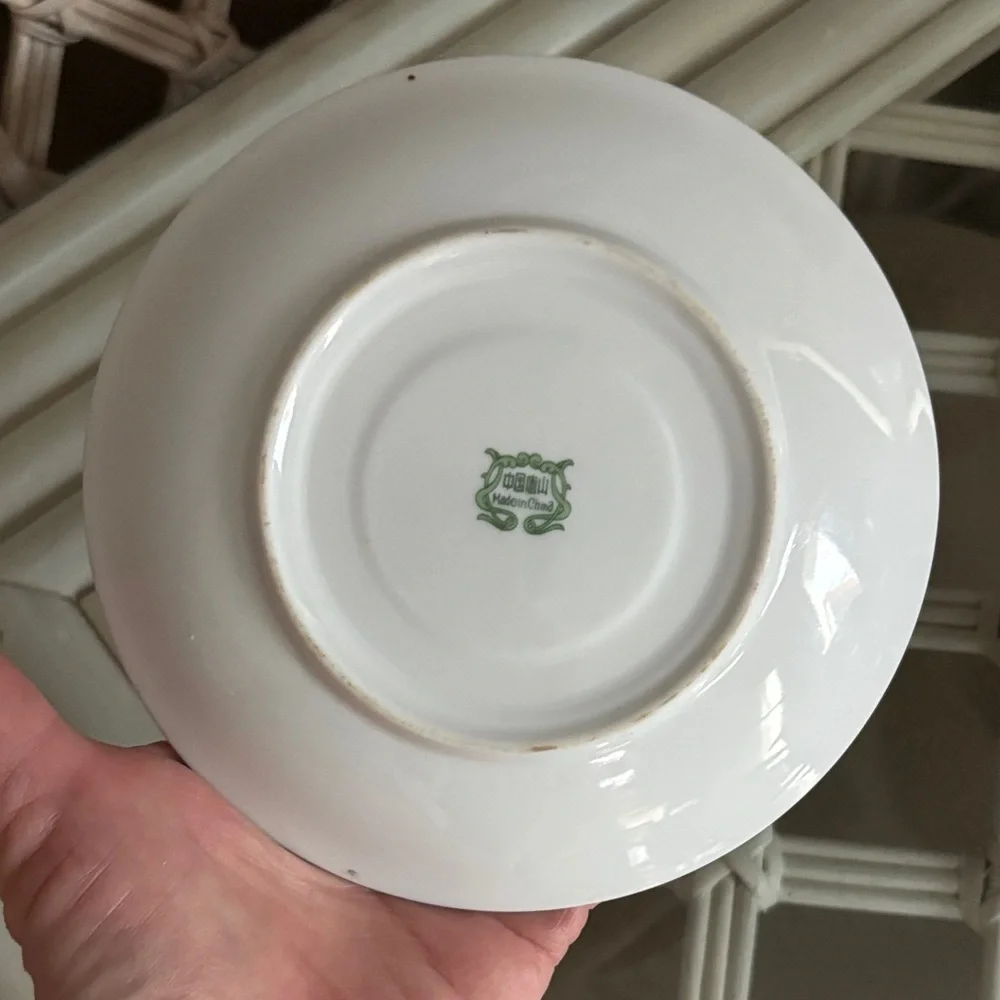 Vintage Tangshan Floral Teacup & Saucer Set